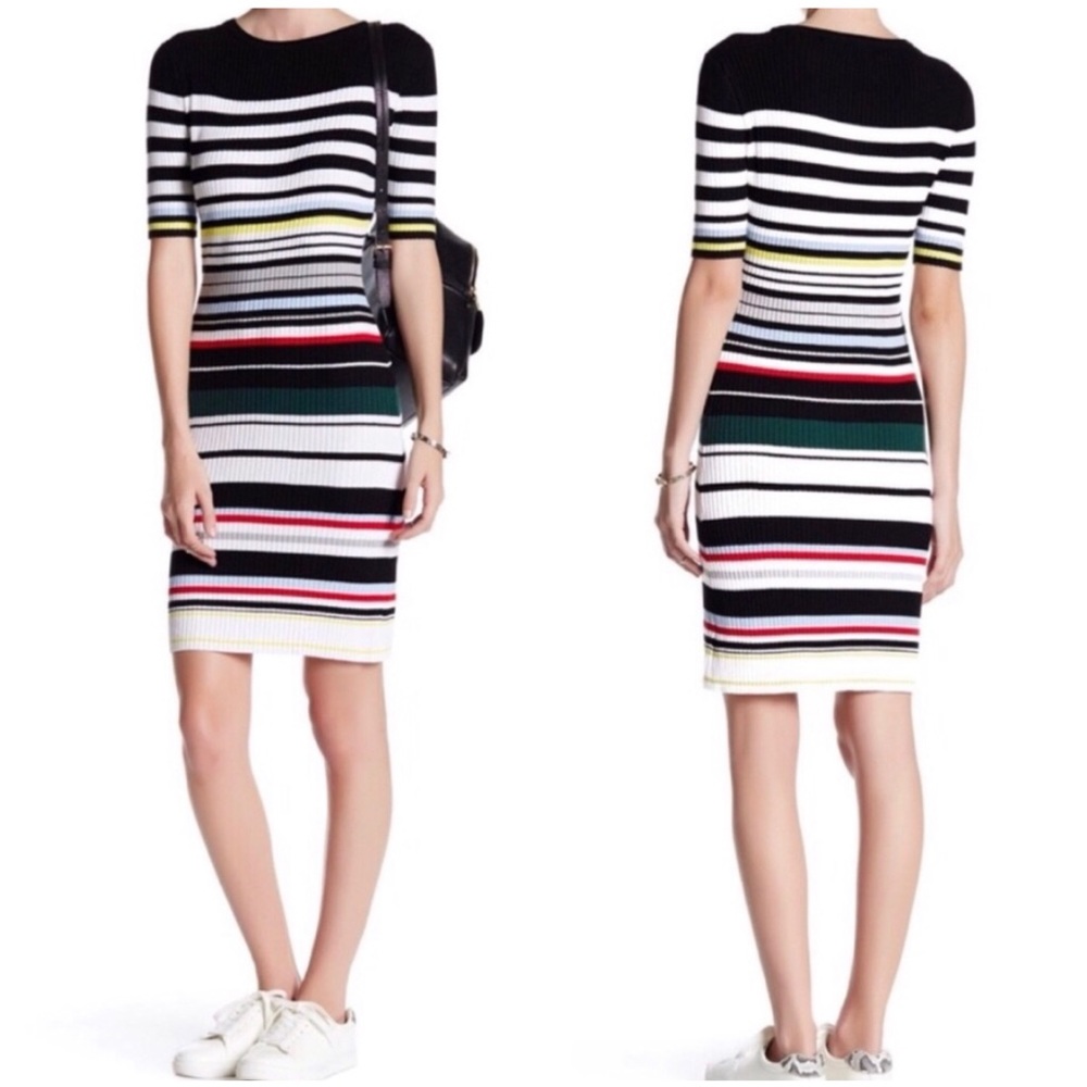 English Factory | Striped Ribbed Bodycon Dress